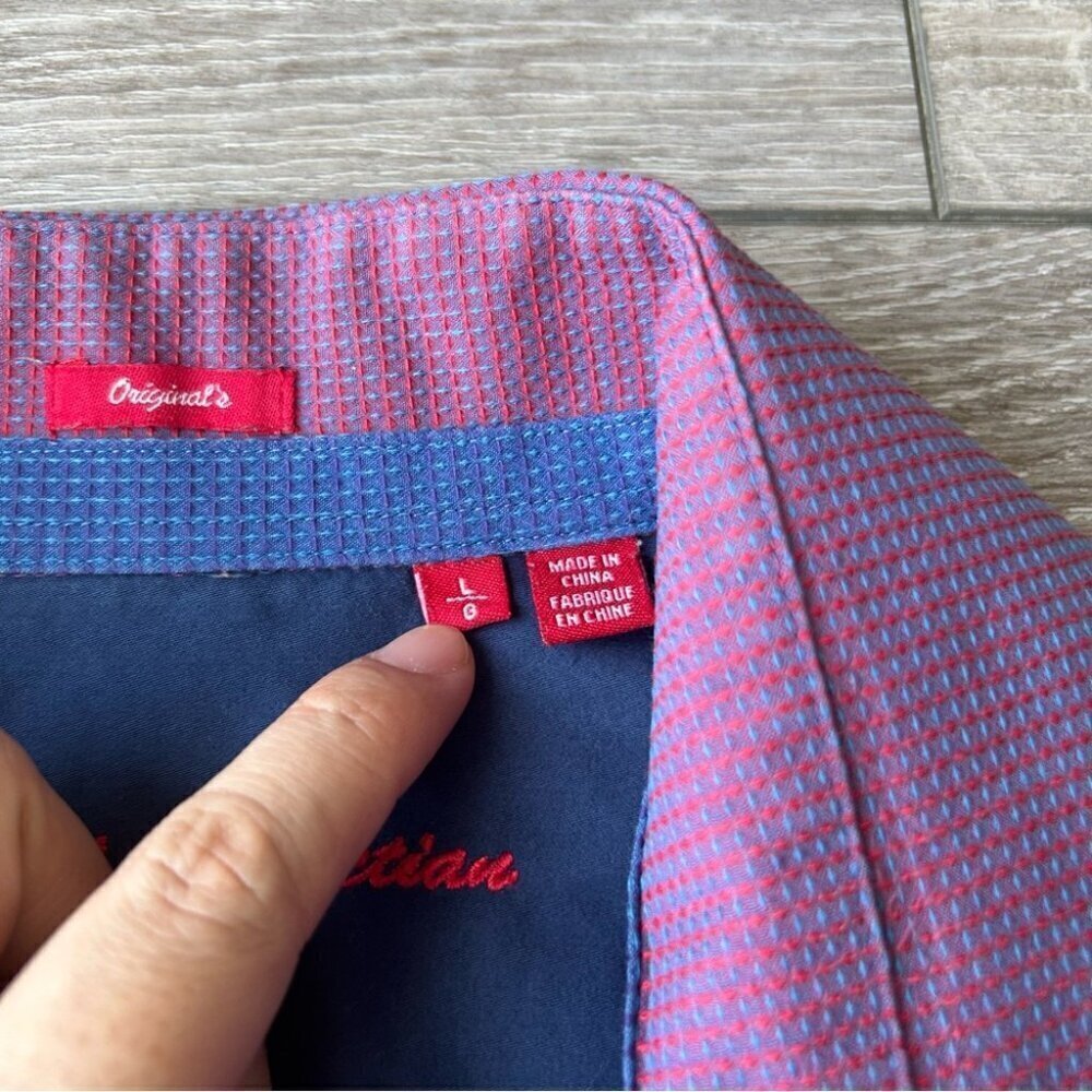 Report Collection Purple Waffle Pattern Pattern Button Down  Shirt - Picture 8 of 16